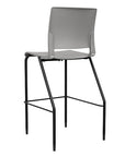 Back view of the SitOnIt Barstool in black frame with gray poly shell. Kansas city office design.