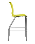 Side view of the SitOnIt BarStool in silver frame with green poly shell. Kansas city office design.