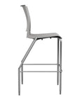 Side view of the SitOnIt BarStool in silver frame with gray poly shell. Kansas city office design.