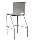 Back view of the SitOnIt BarStool in silver frame with gray poly shell. Kansas city office design.