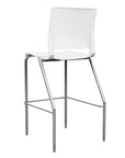Back view of the SitOnIt BarStool in silver frame with white poly shell. Kansas city office design.