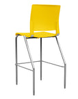 Back view of the SitOnIt BarStool in silver frame with yellow poly shell. Kansas city office design.