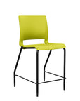 Front view of the SitOnIt Counter Stool in black frame with green poly shell. Kansas city office design.