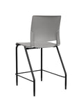 Back view of the SitOnIt Counter Stool in black frame with gray poly shell. Kansas city office design.