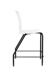 Side view of the SitOnIt Counter Stool in black frame with white poly shell. Kansas city office design.