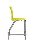 Side view of the SitOnIt Counter Stool in silver frame with green poly shell. Kansas city office design.