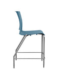 Side view of the SitOnIt Counter Stool in silver frame with lagoon poly shell. Kansas city office design.