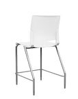 Back view of the SitOnIt Counter Stool in silver frame with white poly shell. Kansas city office design.