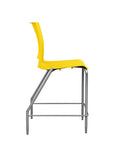 Side view of the SitOnIt Counter Stool in silver frame with yellow poly shell. Kansas city office design.