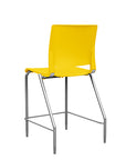 Back view of the SitOnIt Counter Stool in silver frame with yellow poly shell. Kansas city office design.