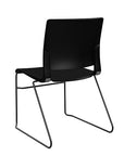 Back view of the SitOnIt Rio Wire Stacking chair in black poly with black frame. Kansas City Office Design.