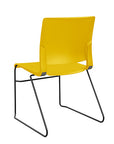 Back view of the SitOnIt Rio Wire Stacking chair in yellow poly with black frame. Kansas City Office Design.