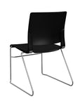 Back view of the SitOnIt Rio Wire Stacking chair in black poly with chrome frame. Kansas City Office Design.