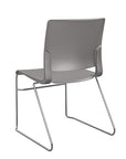 Back view of the SitOnIt Rio Wire Stacking chair in black poly with chrome frame. Kansas City Office Design.