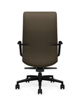 Back View of the SitOnIt High back Sephen Executive Conference Chair in Brownstone Vinyl with a black frame. Kansas City Office Design