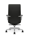 Back View of the SitOnIt High back Sephen Executive Conference Chair in Black Vinyl with a polished frame. Kansas City Office Design