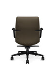 Back View of the SitOnIt low back Sephen Executive Conference Chair in Brownstone Vinyl with a black frame. Kansas City Office Design