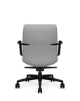 Back View of the SitOnIt Low back Sephen Executive Conference Chair in Platinum Vinyl with a black frame. Kansas City Office Design