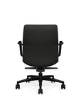 Back View of the SitOnIt Low back Sephen Executive Conference Chair in Black Vinyl with a black frame. Kansas City Office Design