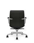 Back View of the SitOnIt Low back Sephen Executive Conference Chair in Black Vinyl with a polished frame. Kansas City Office Design