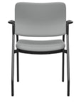 Back view of the SitOnIt Cora guest chair in Platinum Vinyl Fabric and Black Frame. Kansas City Office Design.