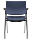 Back view of the SitOnIt Cora guest chair in Sapphire Vinyl Fabric and Black Frame. Kansas City Office Design.