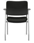 Back view of the SitOnIt Cora guest chair in Black Vinyl Fabric and Silver Frame. Kansas City Office Design.