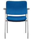 Back view of the SitOnIt Cora guest chair in Blue Fabric and Silver Frame. Kansas City Office Design.