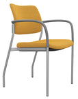 Side view of the SitOnIt Cora guest chair in Gold Fabric and Silver Frame. Kansas City Office Design.