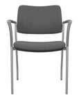 Front view of the SitOnIt Cora guest chair in Gray Fabric and Silver Frame. Kansas City Office Design.