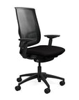 Side view of the Highback SitonIt Focus 2.0 Ergonomic Desk Chair in a black mesh, black frame, black fabric seat. Kansas City Office Design