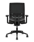 Back view of the Highback SitonIt Focus 2.0 Ergonomic Desk Chair in a black mesh, black frame, black vinyl fabric seat. Kansas City Office Design