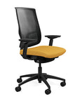 Side view of the Highback SitonIt Focus 2.0 Ergonomic Desk Chair in a black mesh, black frame, gold fabric seat. Kansas City Office Design