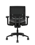 Back view of the Medback SitonIt Focus 2.0 Ergonomic Desk Chair in a black mesh, black frame, black vinyl fabric seat. Kansas City Office Design