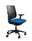 Side view of the Medback SitonIt Focus 2.0 Ergonomic Desk Chair in a black mesh, black frame, blue fabric seat. Kansas City Office Design