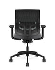 Back view of the Medback SitonIt Focus 2.0 Ergonomic Desk Chair in a black mesh, black frame, gray fabric seat. Kansas City Office Design