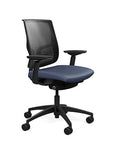 Side view of the Medback SitonIt Focus 2.0 Ergonomic Desk Chair in a black mesh, black frame, platinum vinyl fabric seat. Kansas City Office Design