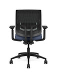 Back view of the Medback SitonIt Focus 2.0 Ergonomic Desk Chair in a black mesh, black frame, platinum vinyl fabric seat. Kansas City Office Design