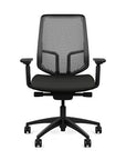Front view of the Highback SitonIt Focus 2.0 Ergonomic Desk Chair in a black Polymer back, black frame, black vinyl fabric seat. Kansas City Office Design