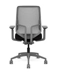 Back view of the Highback SitonIt Focus 2.0 Ergonomic Desk Chair in a fog Polymer back, fog frame, black fabric seat. Kansas City Office Design
