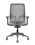 Back view of the Highback SitonIt Focus 2.0 Ergonomic Desk Chair in a fog Polymer back, fog frame, platinum vinyl fabric seat. Kansas City Office Design