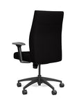 Back view of the SitOnIt Prava midback chair in black frame and black fabric. Kansas City Office Design
