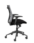 Side view of the SitonIt Wit Med Back Home Desk Chair in a Fog Mesh Back, Black Seat, and Black Frame. Kansas City Office Furniture