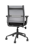 Back view of the SitonIt Wit Med Back Home Desk Chair in a Fog Mesh Back, Black Seat, and Black Frame. Kansas City Office Furniture