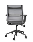 Back view of the SitonIt Wit Med Back Home Desk Chair in a Fog Mesh Back, Gray Seat, and Black Frame. Kansas City Office Furniture