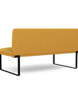 Back view of the SitOnIt Cameo 2 seater loveseat Armless in gold fabric with black Frame. Kansas City Office Design