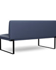 Back view of the SitOnIt Cameo 2 seater loveseat Armless in sapphire vinyl with black Frame. Kansas City Office Design