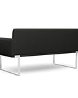 Back view of the SitOnIt Cameo 2 seater loveseat in black vinyl with chrome Frame. Kansas City Office Design