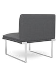 Back view of the SitOnIt Cameo Club Chair armless in gray fabric with chrome Frame. Kansas City Office Design