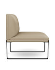 Side view of the SitOnIt Cameo Club Chair armless in pebble vinyl with black Frame. Kansas City Office Design